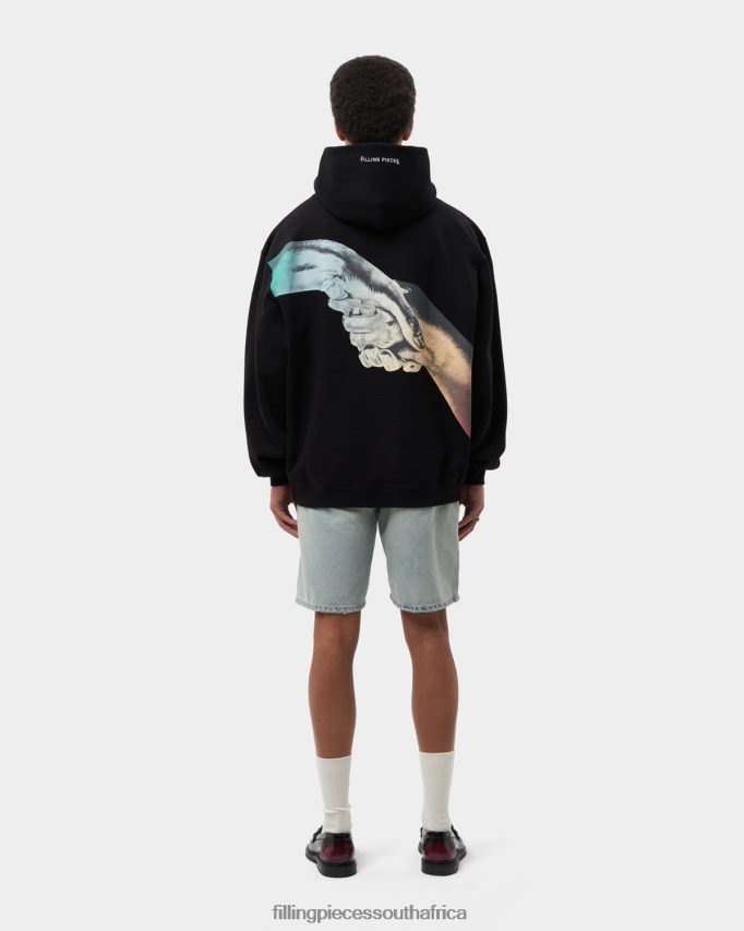 4ZL44N136 Hoodie Gradient Handshake Black Men Filling Pieces ZA