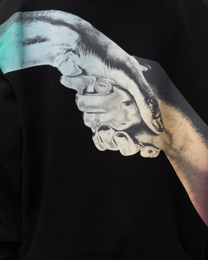 4ZL44N136 Hoodie Gradient Handshake Black Men Filling Pieces ZA