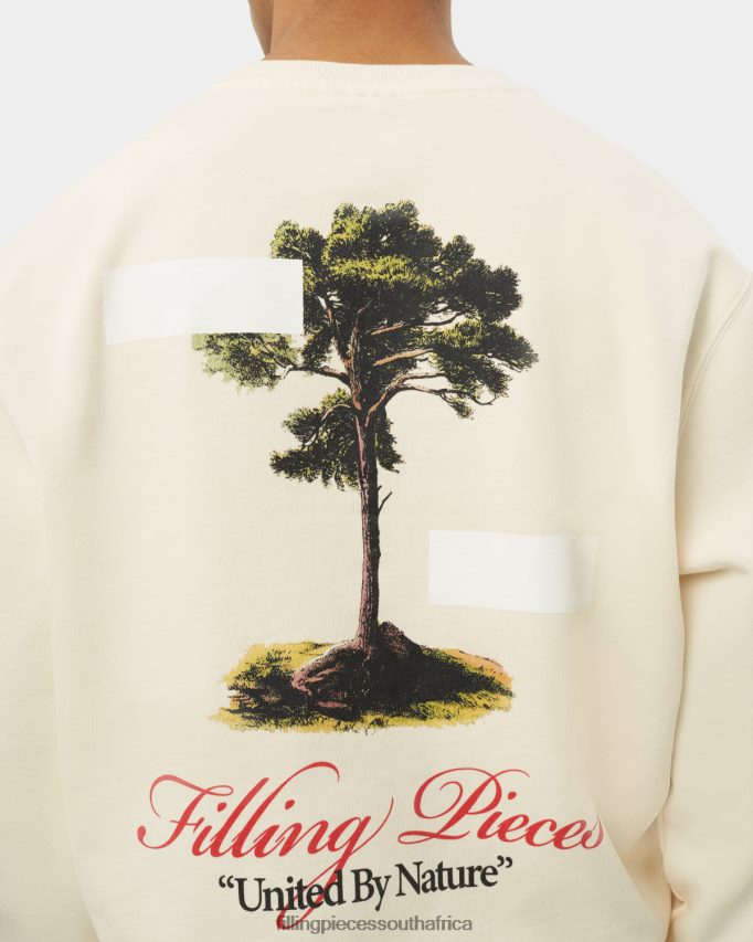 4ZL44N141 Sweatshirt United by Nature Antique White Men Filling Pieces ZA