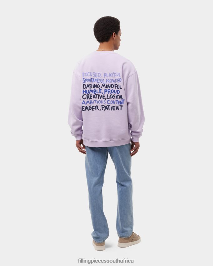 4ZL44N145 Sweatshirt Message Lilac Men Filling Pieces ZA