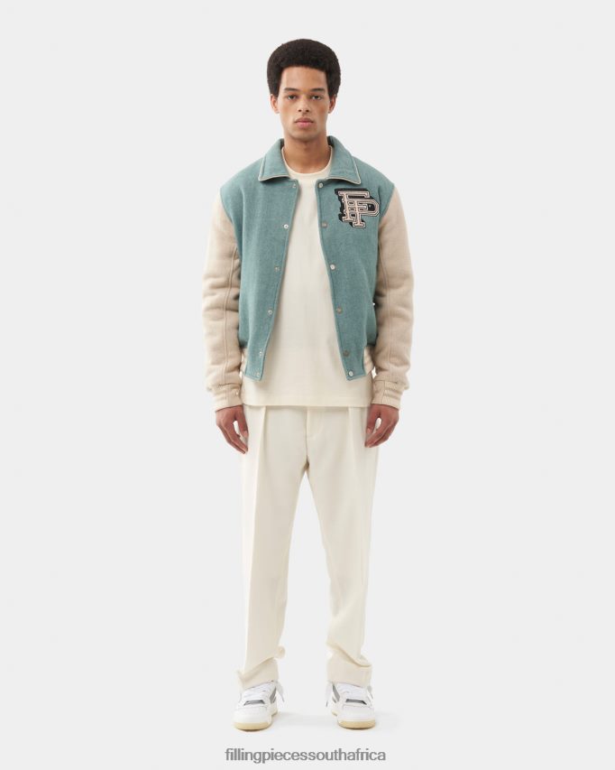 4ZL44N151 Varsity Jacket Sage Green Men Filling Pieces ZA