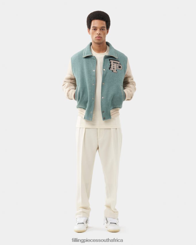 4ZL44N151 Varsity Jacket Sage Green Men Filling Pieces ZA