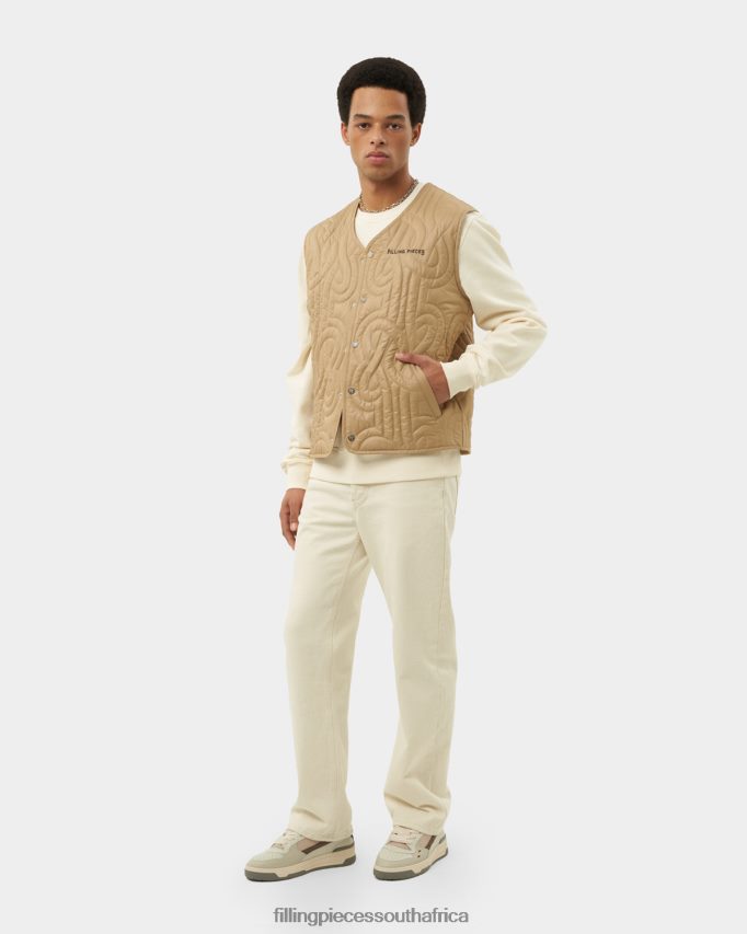 4ZL44N155 Quilted Puffer Vest Beige Men Filling Pieces ZA