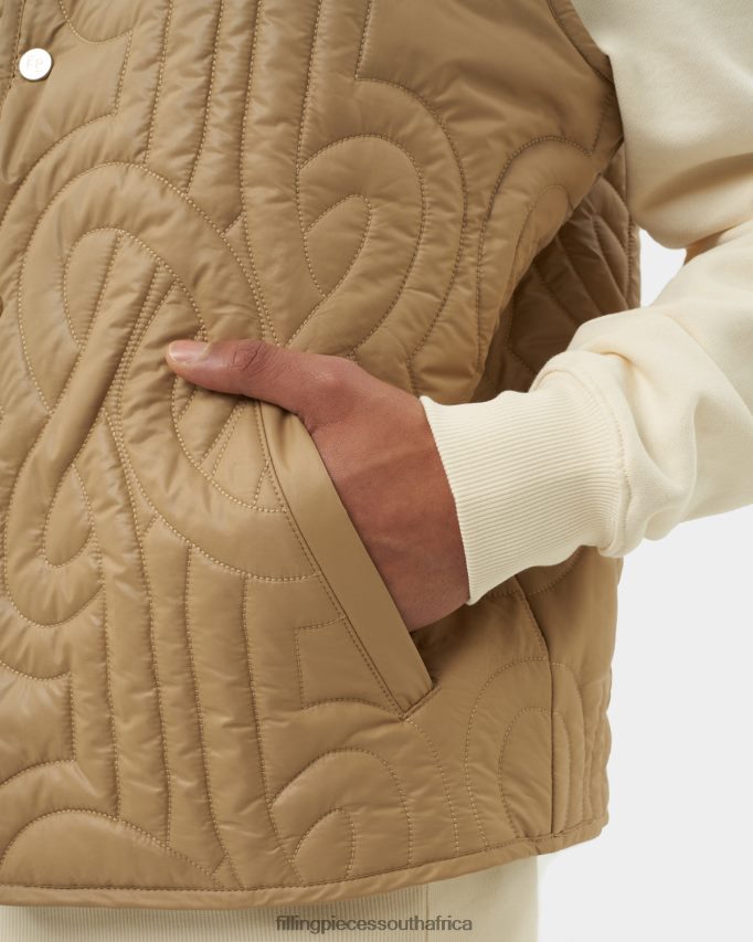 4ZL44N155 Quilted Puffer Vest Beige Men Filling Pieces ZA