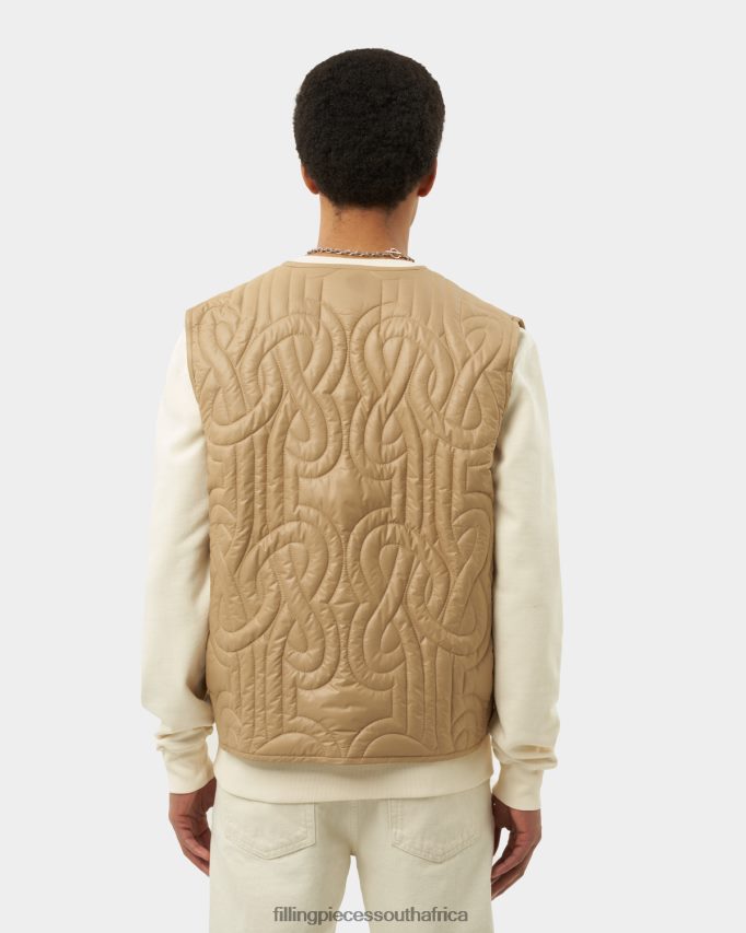4ZL44N155 Quilted Puffer Vest Beige Men Filling Pieces ZA