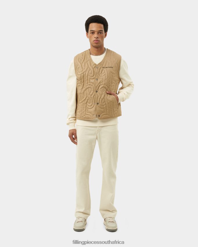 4ZL44N155 Quilted Puffer Vest Beige Men Filling Pieces ZA