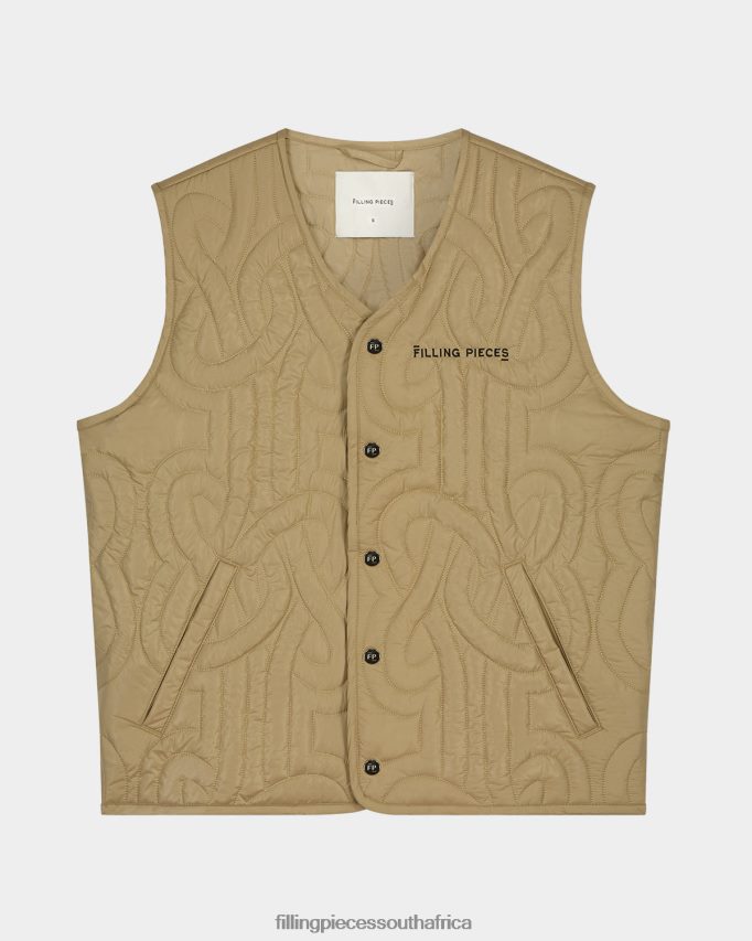 4ZL44N155 Quilted Puffer Vest Beige Men Filling Pieces ZA