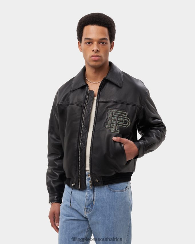 4ZL44N157 Leather Jacket Plain Men Filling Pieces ZA