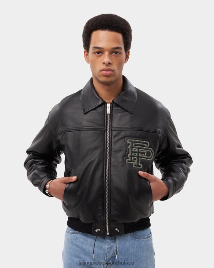 4ZL44N157 Leather Jacket Plain Men Filling Pieces ZA