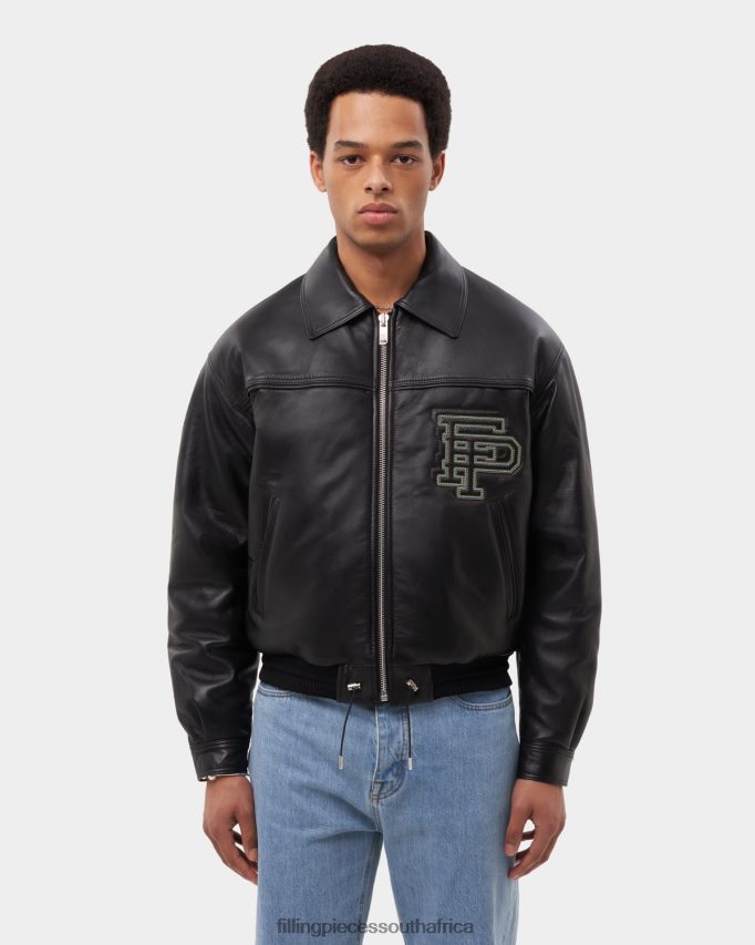 4ZL44N157 Leather Jacket Plain Men Filling Pieces ZA