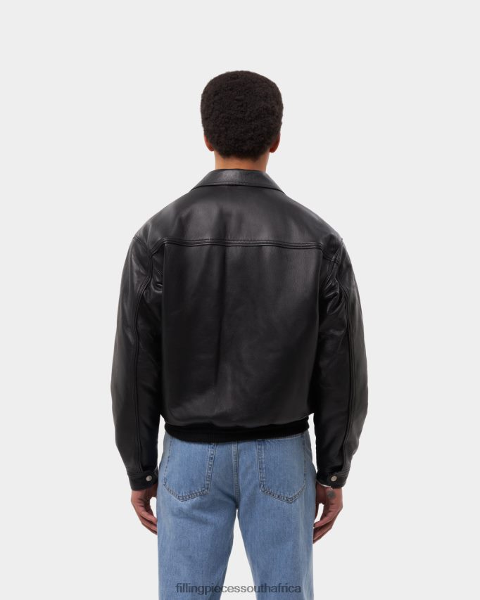 4ZL44N157 Leather Jacket Plain Men Filling Pieces ZA