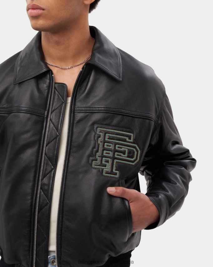 4ZL44N157 Leather Jacket Plain Men Filling Pieces ZA