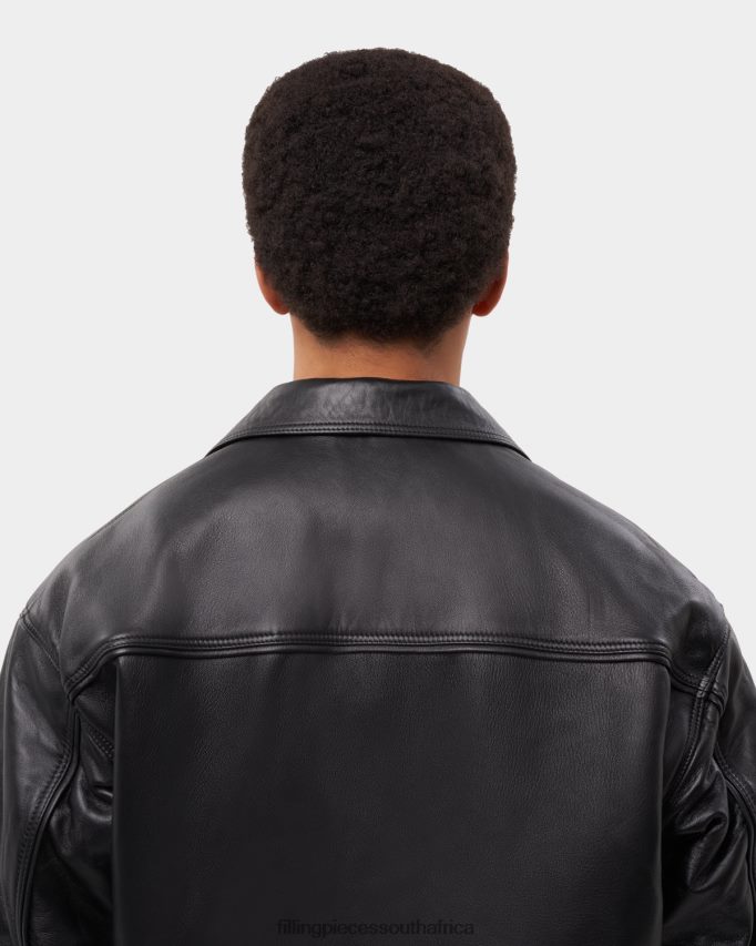 4ZL44N157 Leather Jacket Plain Men Filling Pieces ZA