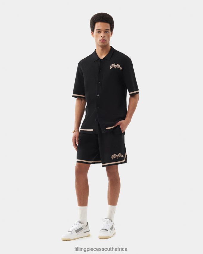 4ZL44N162 Knit Shorts Black Men Filling Pieces ZA