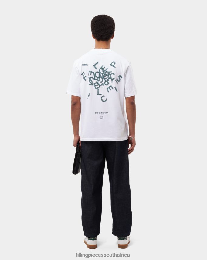 4ZL44N115 T-shirt Alphabet White Men Filling Pieces ZA