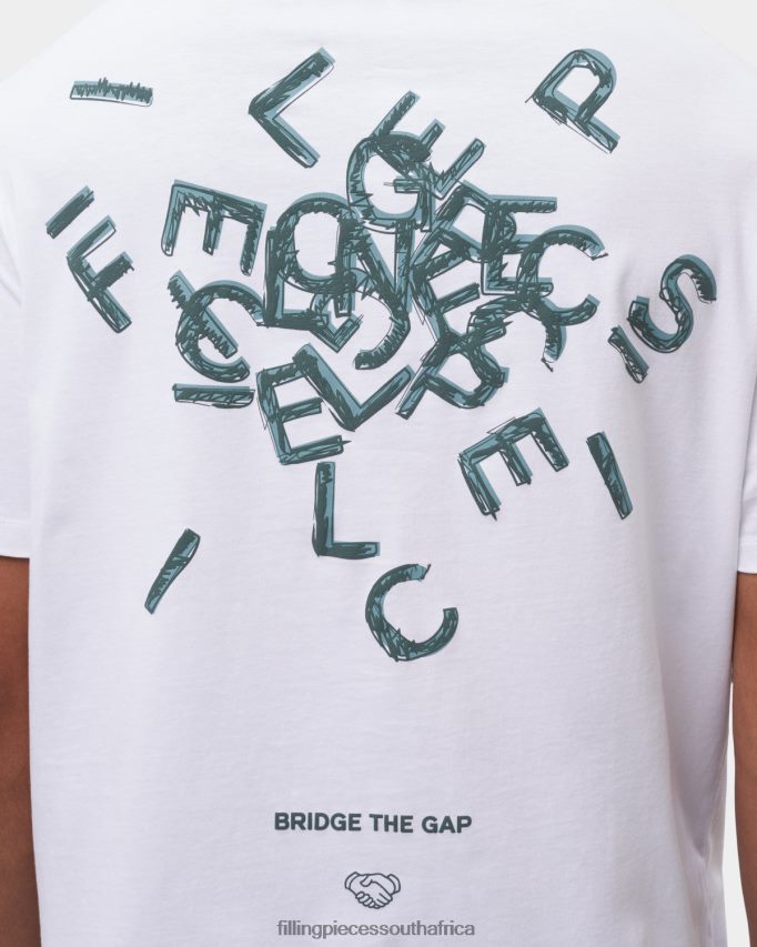 4ZL44N115 T-shirt Alphabet White Men Filling Pieces ZA