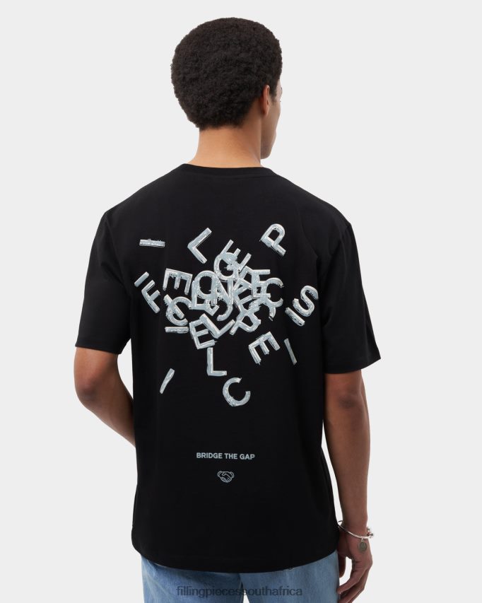 4ZL44N116 T-shirt Alphabet Black Men Filling Pieces ZA