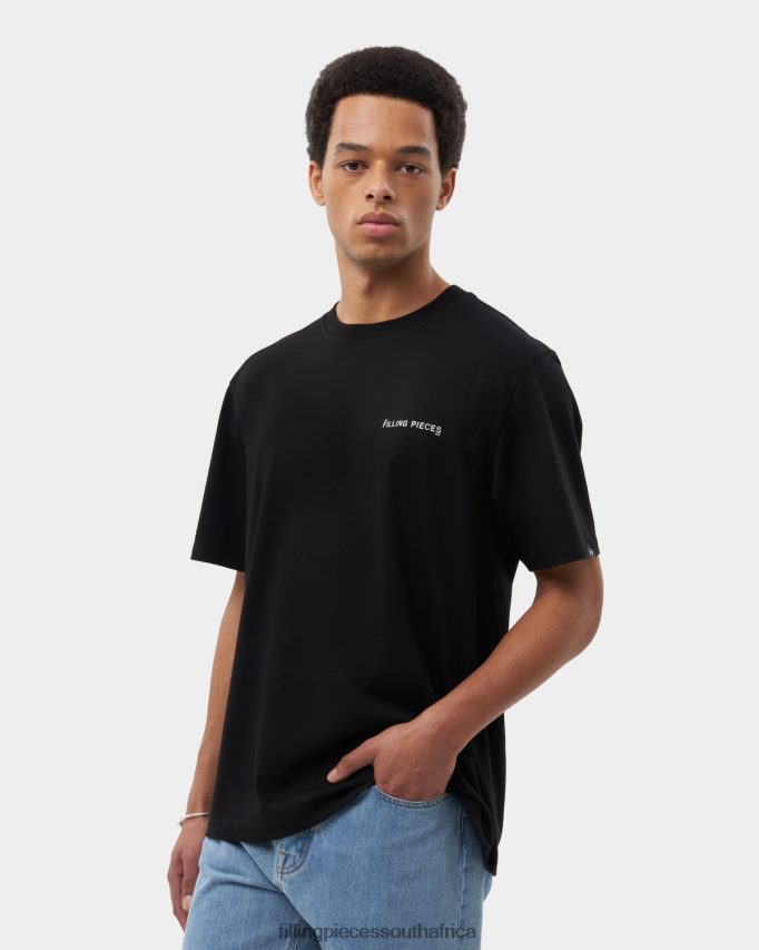 4ZL44N116 T-shirt Alphabet Black Men Filling Pieces ZA