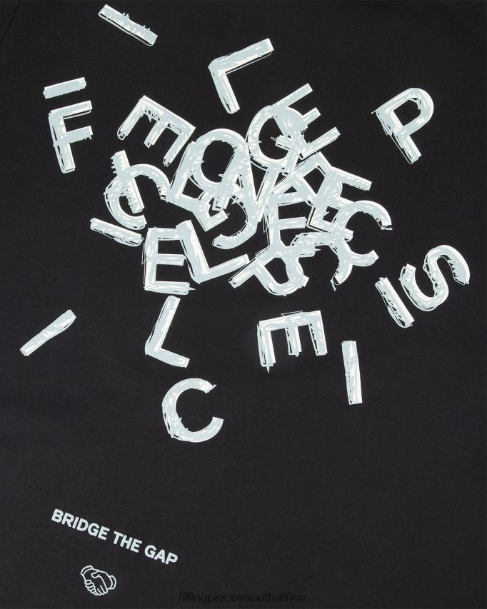 4ZL44N116 T-shirt Alphabet Black Men Filling Pieces ZA