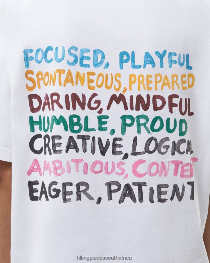 4ZL44N120 T-shirt Message White Men Filling Pieces ZA