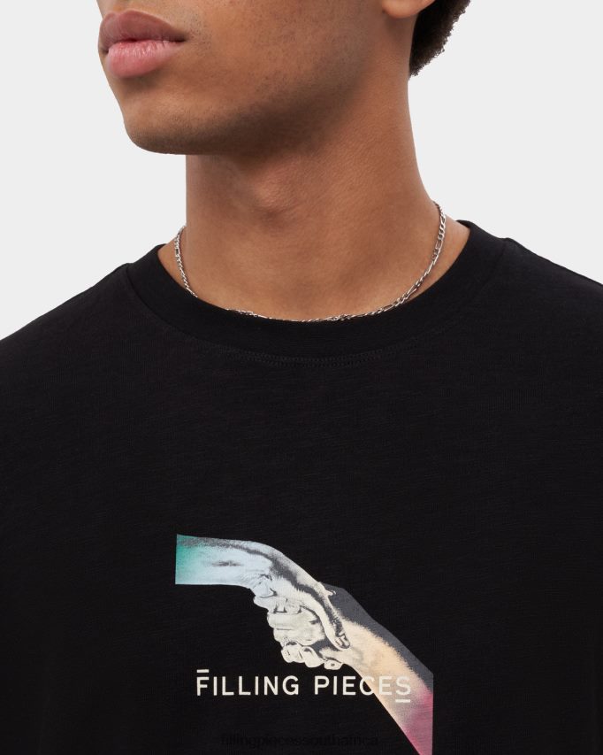 4ZL44N122 T-shirt Gradient Handshake Black Men Filling Pieces ZA