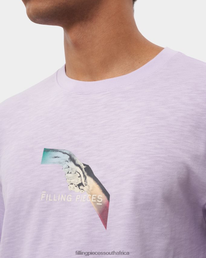 4ZL44N123 T-shirt Gradient Handshake Lilac Men Filling Pieces ZA