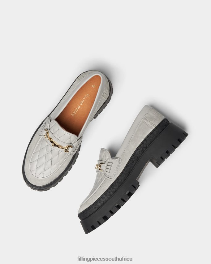 4ZL44N182 Loafer Sierra Quilted Grey Men Filling Pieces ZA