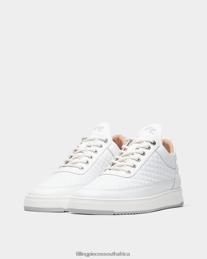 4ZL44N58 Low Top Quilted White Men Filling Pieces ZA