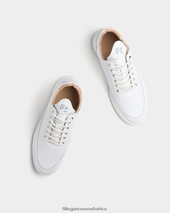4ZL44N58 Low Top Quilted White Men Filling Pieces ZA