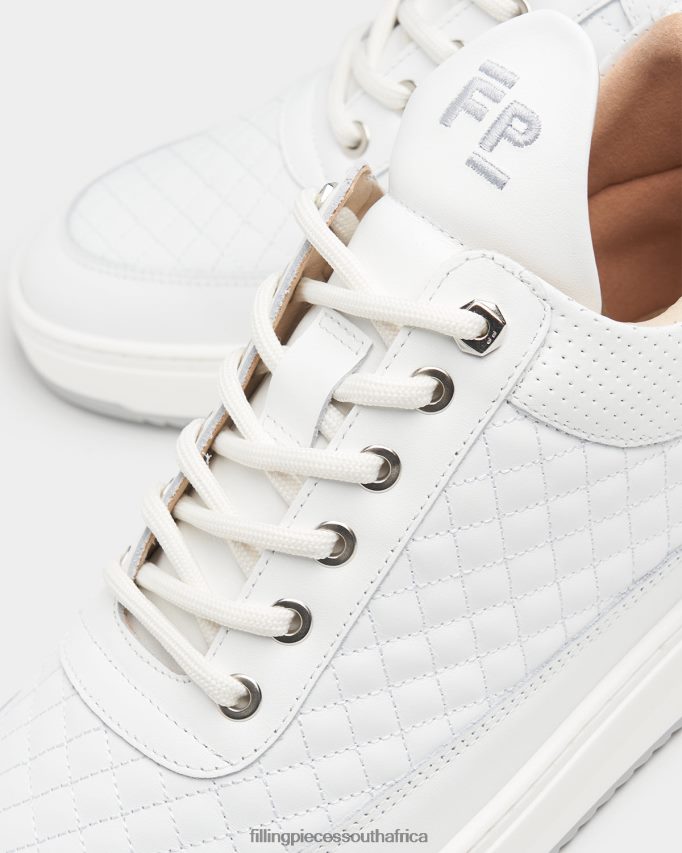 4ZL44N58 Low Top Quilted White Men Filling Pieces ZA