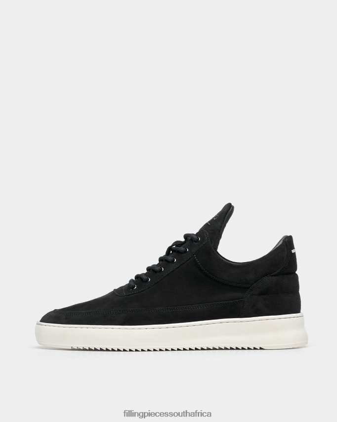 4ZL44N85 Low Top Organic Suede Black Men Filling Pieces ZA