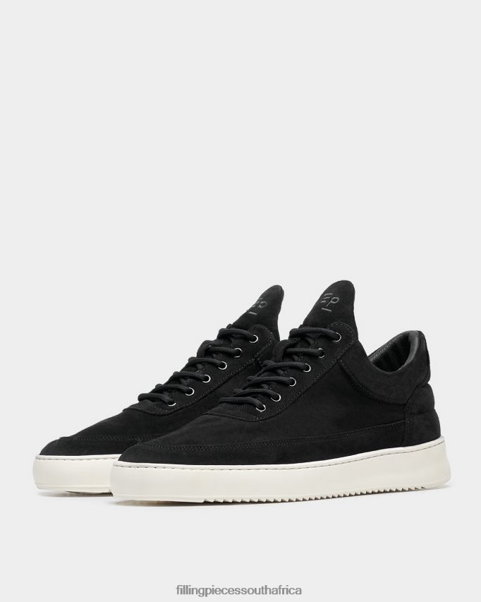 4ZL44N85 Low Top Organic Suede Black Men Filling Pieces ZA