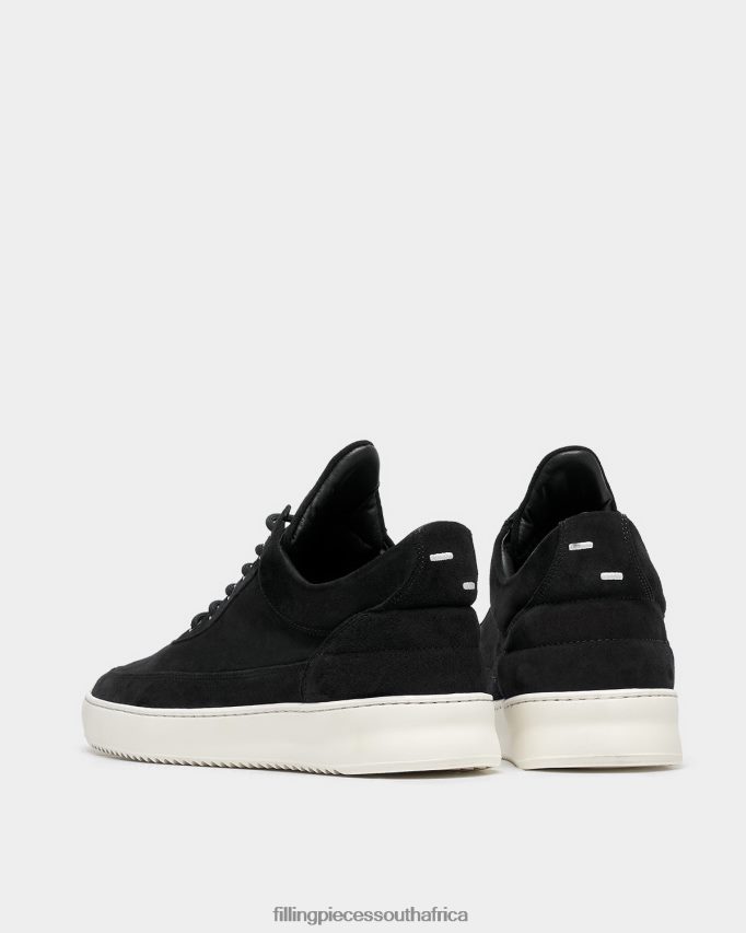 4ZL44N85 Low Top Organic Suede Black Men Filling Pieces ZA