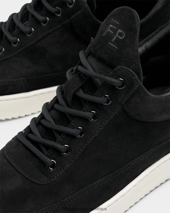 4ZL44N85 Low Top Organic Suede Black Men Filling Pieces ZA