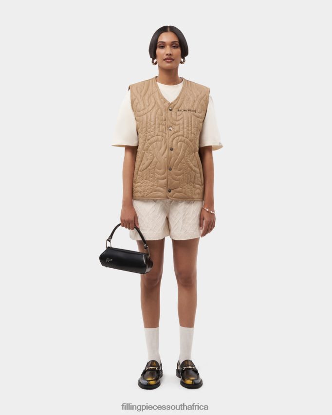 4ZL44N208 Quilted Puffer Vest Beige Women Filling Pieces ZA