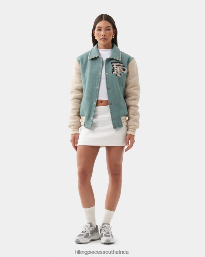 4ZL44N211 Varsity Jacket Sage Green Women Filling Pieces ZA