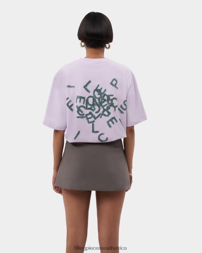 4ZL44N185 T-shirt Alphabet Lilac Women Filling Pieces ZA